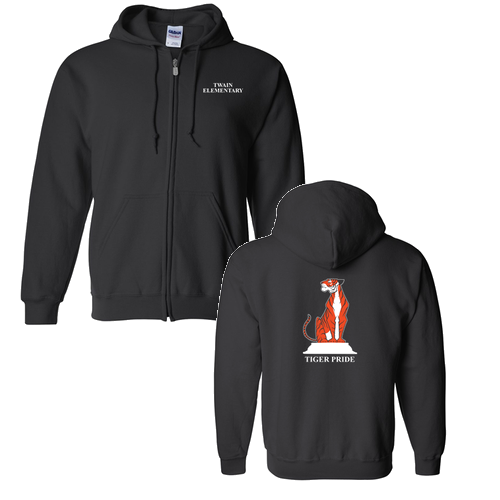 Gildan Full Zip Hooded Sweatshirt -- Black