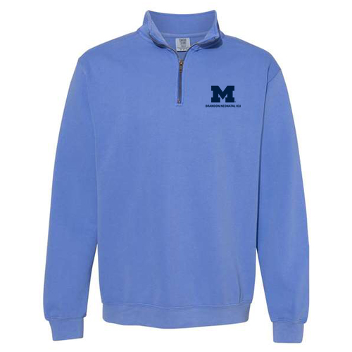 Comfort Colors Soft Quarter Zip Sweatshirt -- Flo Blue