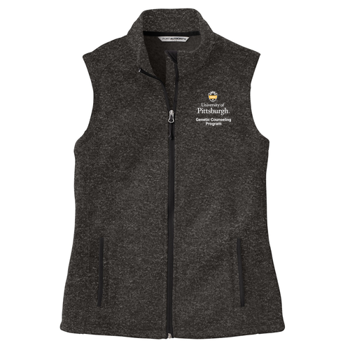 Port Authority Ladies Sweater Fleece Vest -- Black Heather