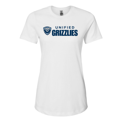 Ladies Adult White Grizzlies Tee
