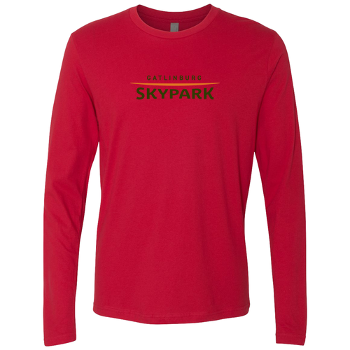 Gatlinburg Skypark Logo 1 Green & Orange Ink -- Long Sleeve Red