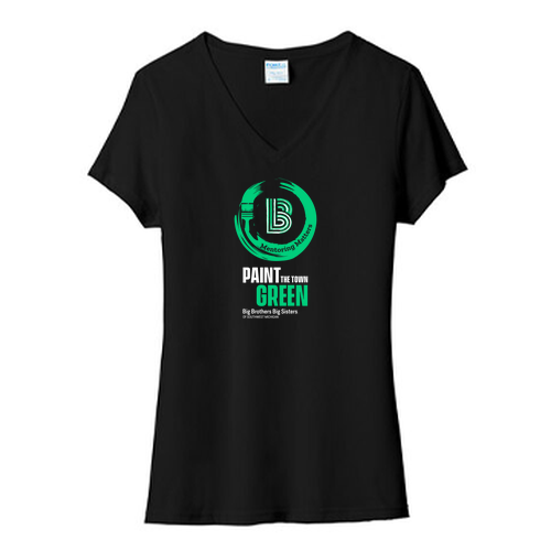 Port & Company ® Ladies Tri-Blend V-Neck Tee -- Black