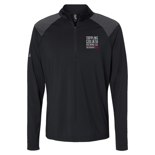 Adidas Shoulder Stripe Quarter-Zip Pullover -- Black