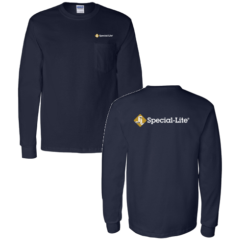 Gildan Long Sleeve Pocket Tee -- Navy