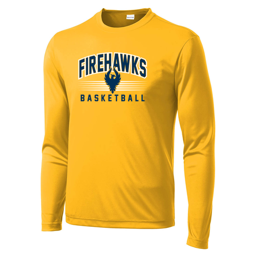 Fire Hawks Basketball (Adult LS) -- Gold