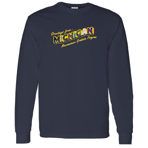 Mens/Unisex Gildan Heavy Cotton Long Sleeve Basic T-Shirt -- Navy