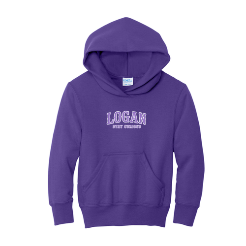 Port & Co Youth Core Fleece Pullover Hooded Sweatshirt -- Purple