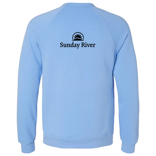 Sunday River Logo 2 Black Ink -- Crewneck Sweatshirt Carolina Blue