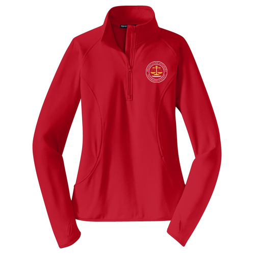 Sport Tek Ladies Sport Wick Stretch Half Zip Pullover -- Deep Red