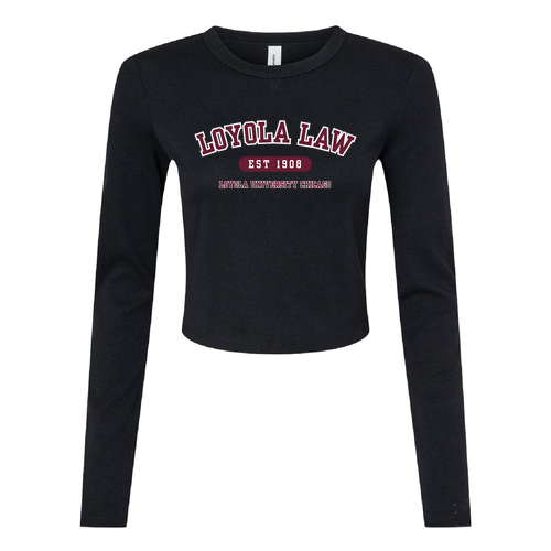 Loyola Law Long sleeve Baby Tee -- Solid Black Blend