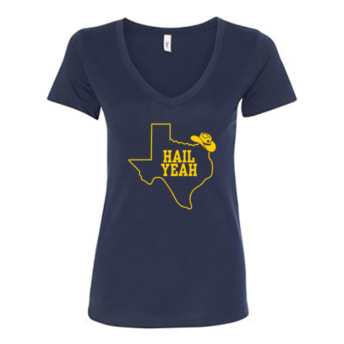 Ladies Next Level Soft Fitted Ideal V-Neck Tee -- Midnight Navy