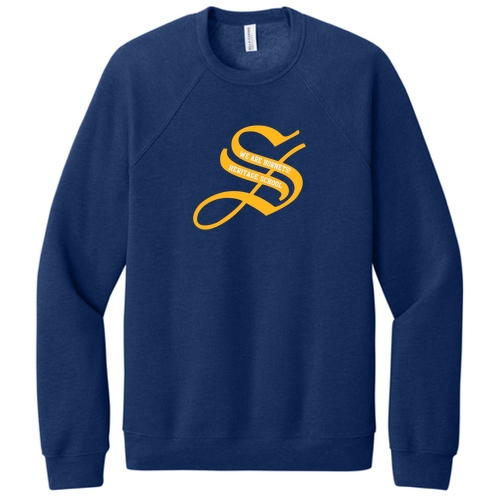 Bella Canvas Unisex Sponge Fleece Raglan Sweatshirt -- Navy TriBlend