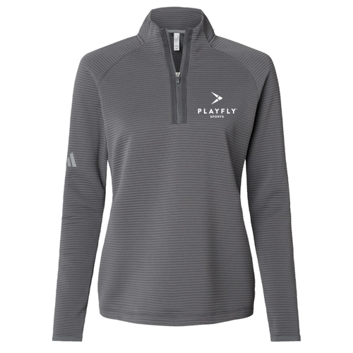 Playfly Adidas Woman's Spacer Quarter-Zip Pullover -- Grey Five