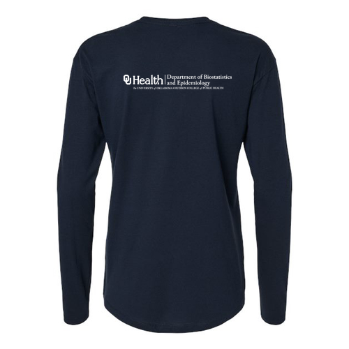 Ladies Next Level  Cotton Relaxed Long Sleeve T-Shirt -- Midnight Navy