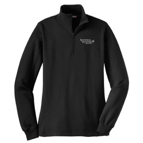 Sport Tek Ladies Quarter Zip Sweatshirt -- Black