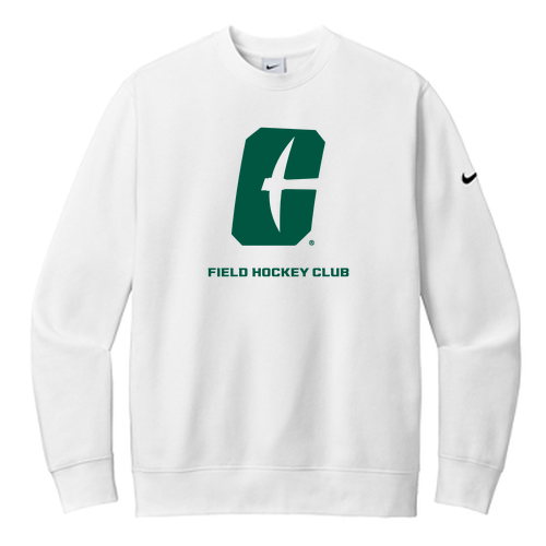 Nike Club Fleece Sleeve Swoosh Crew -- White