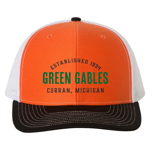 Richardson Trucker Snapback Hat -- Orange / White / Black