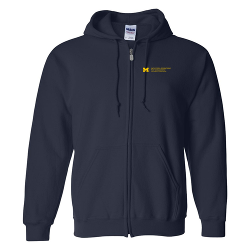 Gildan Full Zip Hooded Sweatshirt -- Navy, $33