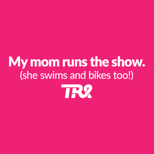 My Mom Runs... Youth T-Shirt -- Pink