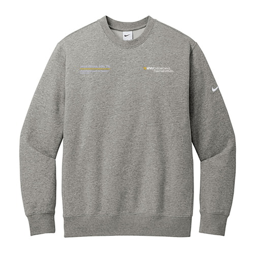 Nike Club Fleece Sleeve Swoosh Crew -- Dark Grey Heather