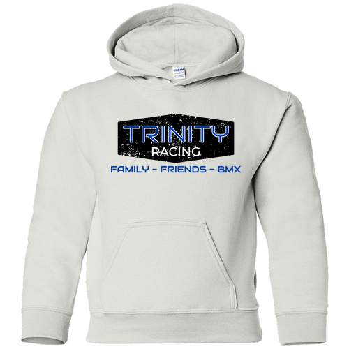 Gildan Heavy Blend Youth Hooded White Sweatshirt