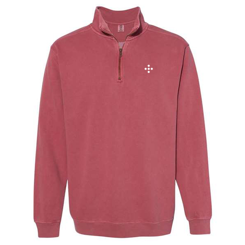 Comfort Colors Adult Quarter Zip Sweatshirt -- Crimson