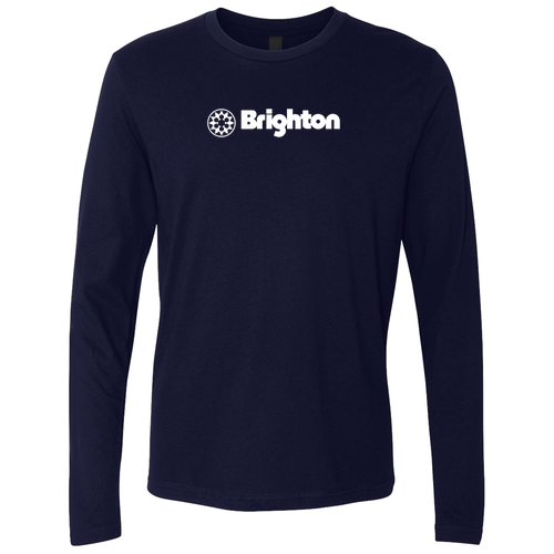Brighton Logo 1 White Ink -- Long Sleeve Midnight Navy