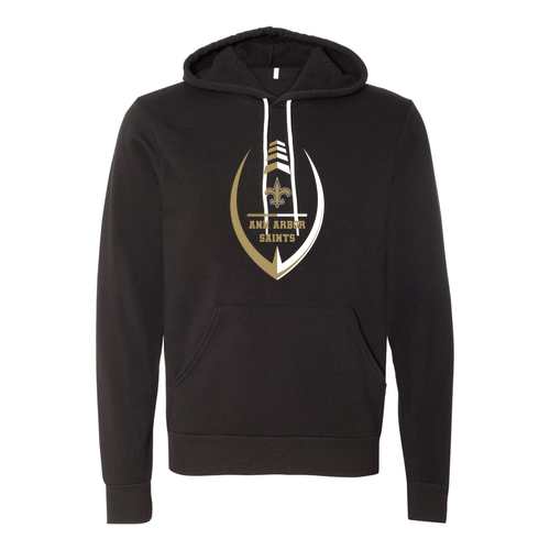 Mens/Unisex Bella Canvas Soft Poly-Cotton Fleece Pullover Hooded Sweatshirt -- Black