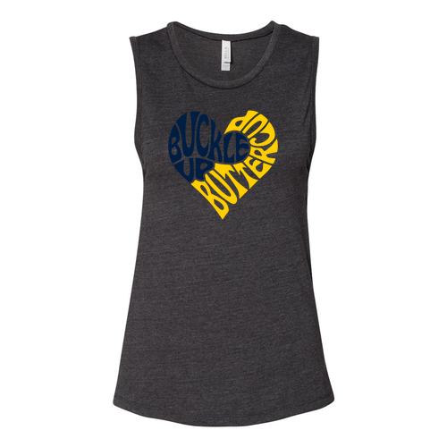 Ladies Bella Canvas Soft Jersey Muscle Tank -- Dark Grey Heather