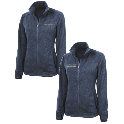Charles River Ladies Heathered Fleece Jacket -- Blue Heather