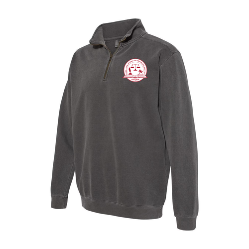 Comfort Colors Unisex Garment-Dyed Quarter-Zip Sweatshirt -- Pepper