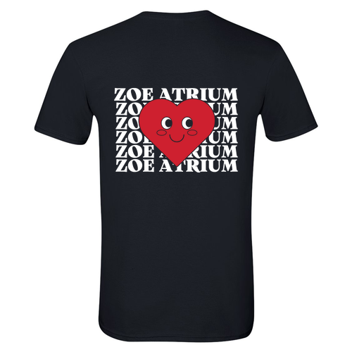 SoftStyle T-Shirt Zoe Heart Design -- Black