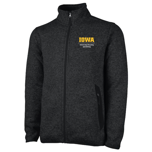 Charles River Mens Heathered Fleece Jacket -- Black Heather