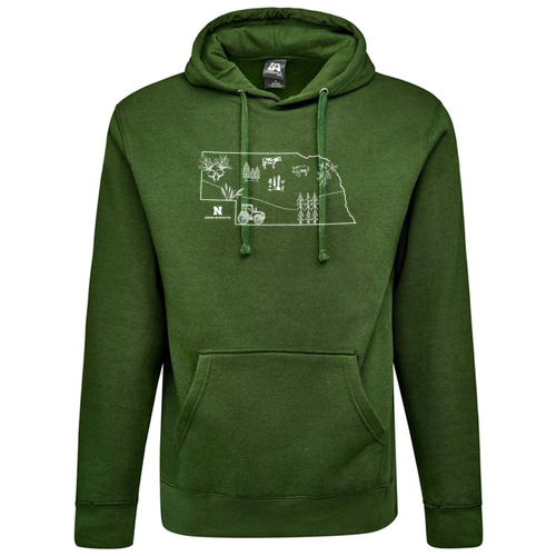 J America Unisex BTB Fleece Hooded Sweatshirt -- Forest Green