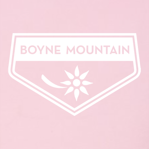 Boyne Mountain Logo 2 White Ink -- Pullover Hooded Sweatshirt Pink