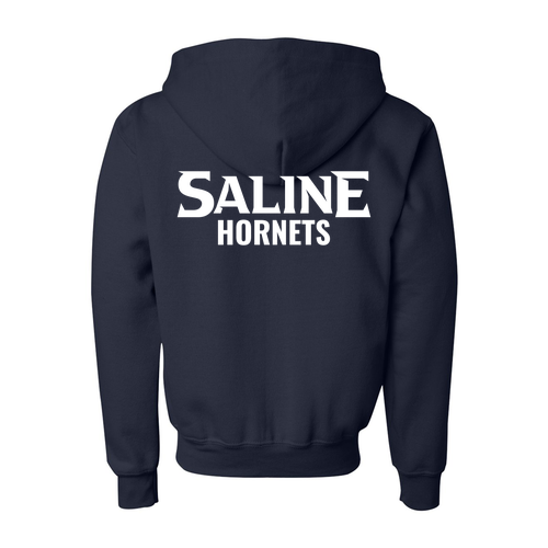 Youth Gildan Full Zip Hooded Sweatshirt -- Navy