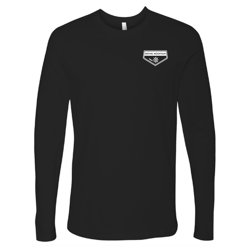 Boyne Mountain Logo 2 White Ink -- Long Sleeve Black