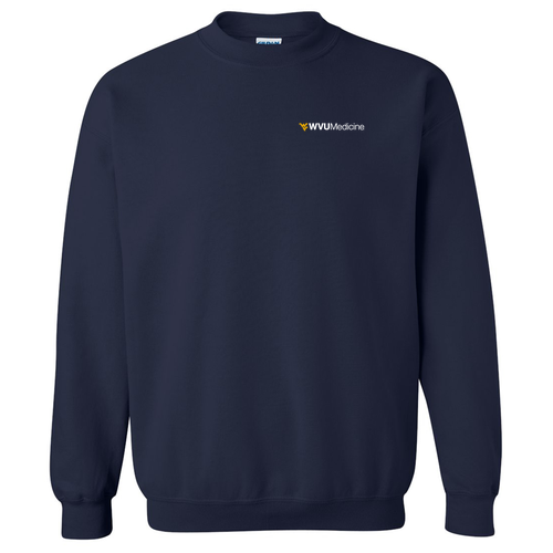 Screen Printed Gildan Heavy Blend Crew Neck Sweatshirt -- Navy