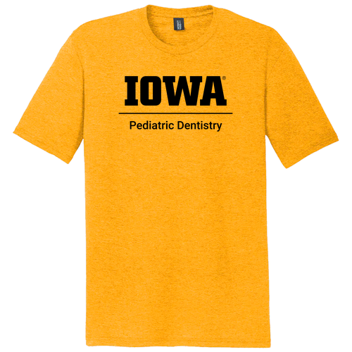 District Made Mens Perfect Tri Crew Tee -- Ochre Yellow Heather