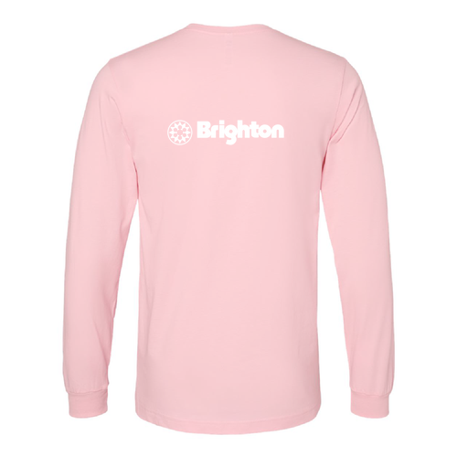 Brighton Logo 2 White Ink -- Long Sleeve Pink
