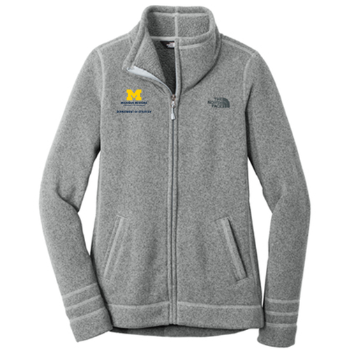 Ladies The North Face Sweater Fleece Jacket -- Medium Grey Heather
