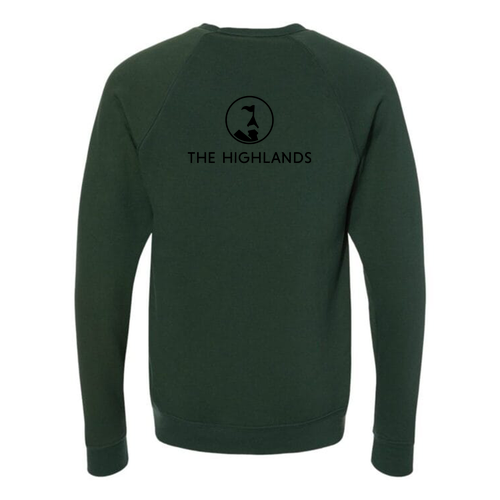The Highlands Logo 2 Black Ink -- Raglan Sweatshirt Forest