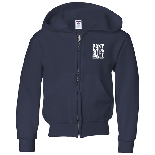 Jerzees Youth 8 Oz., 50/50 Nublend Full Zip Hoodie -- Navy