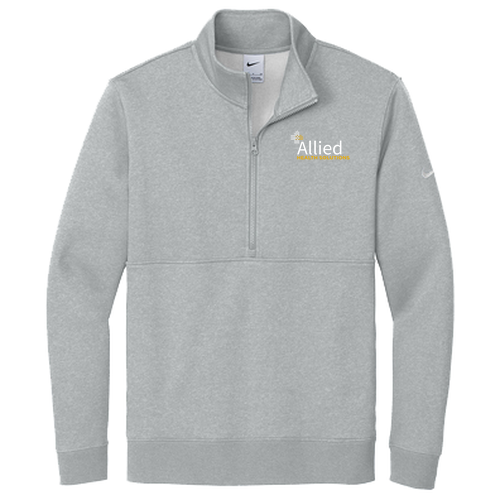 Nike Club Fleece Sleeve Swoosh 1/2-Zip -- Dark Grey Heather
