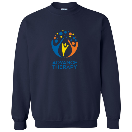 Screenprinted Gildan Heavy Blend Crew Neck Sweatshirt -- Navy