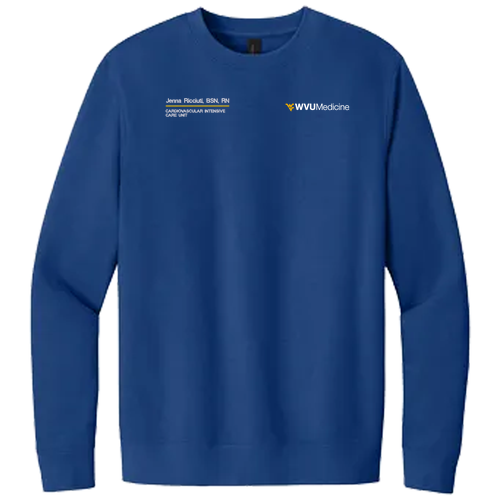 Embroidered District V.I.T. Fleece Crew -- Deep Royal
