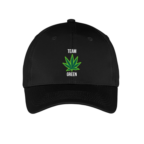 Team Green Embroidered Cap -- Black