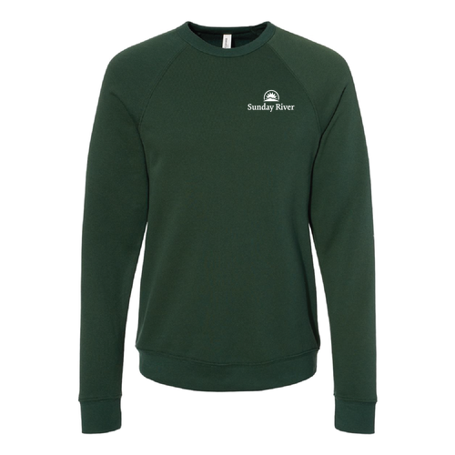 Sunday River Logo 2 White Ink -- Crewneck Sweatshirt Forest