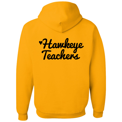 Hawkeye Teacher Jerzees 8 oz 50/50 Nublend Adult Hooded Sweatshirt -- Gold