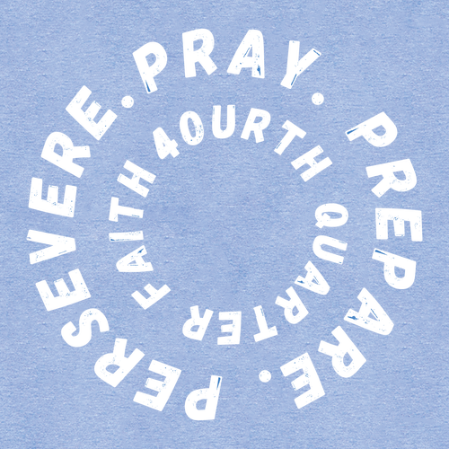Pray. Prepare. Persevere. Tee -- blue triblend
